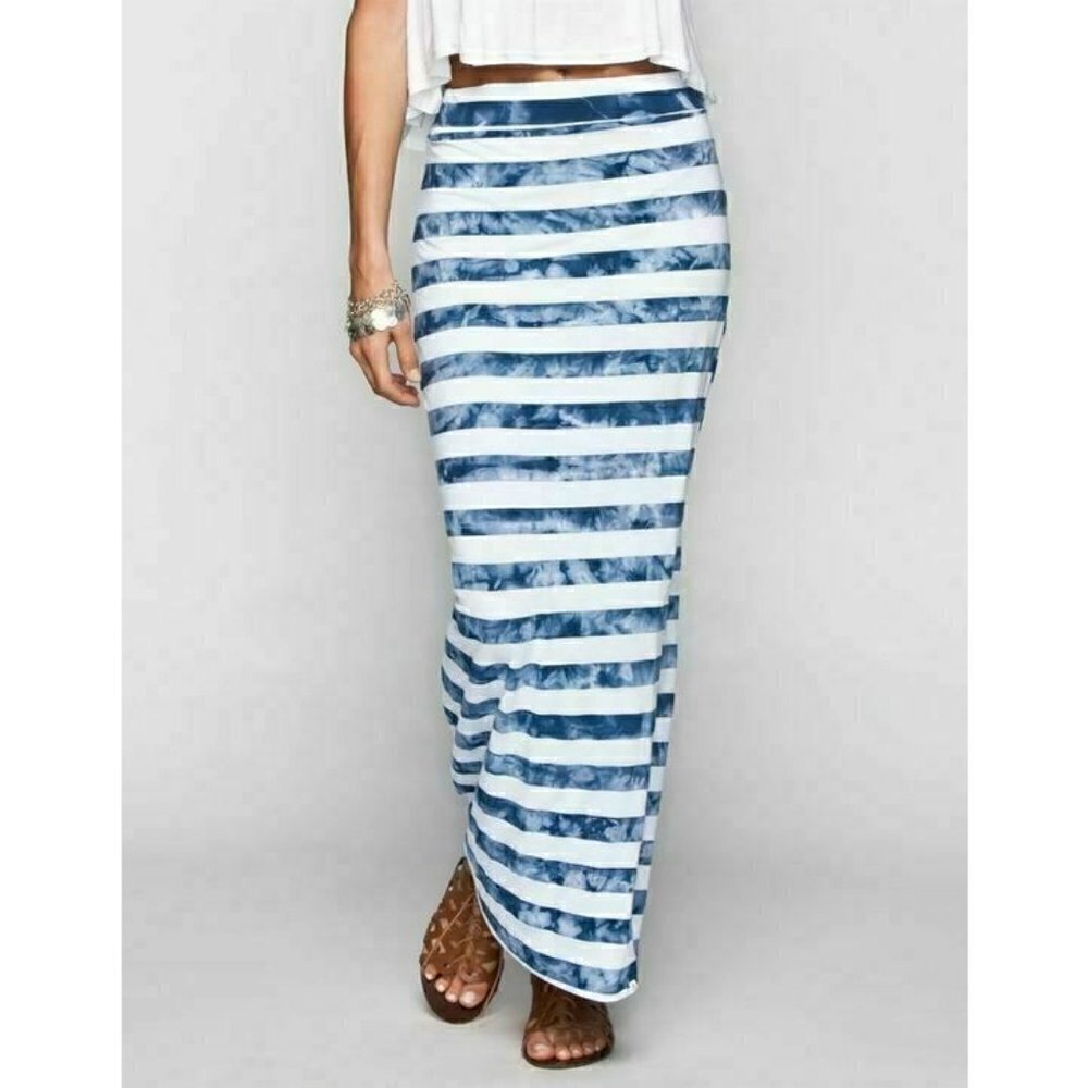Element Women's Cotton Blend Beach Casual Florence Tie Dye Striped Maxi Skirt - Picture 5 of 12